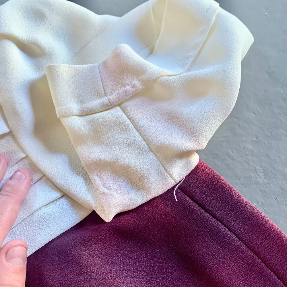 Vintage 1960s Richard Warren Wine Cocktail Dress Peter Pan Collar Size 6 Purple Size M - Image 7