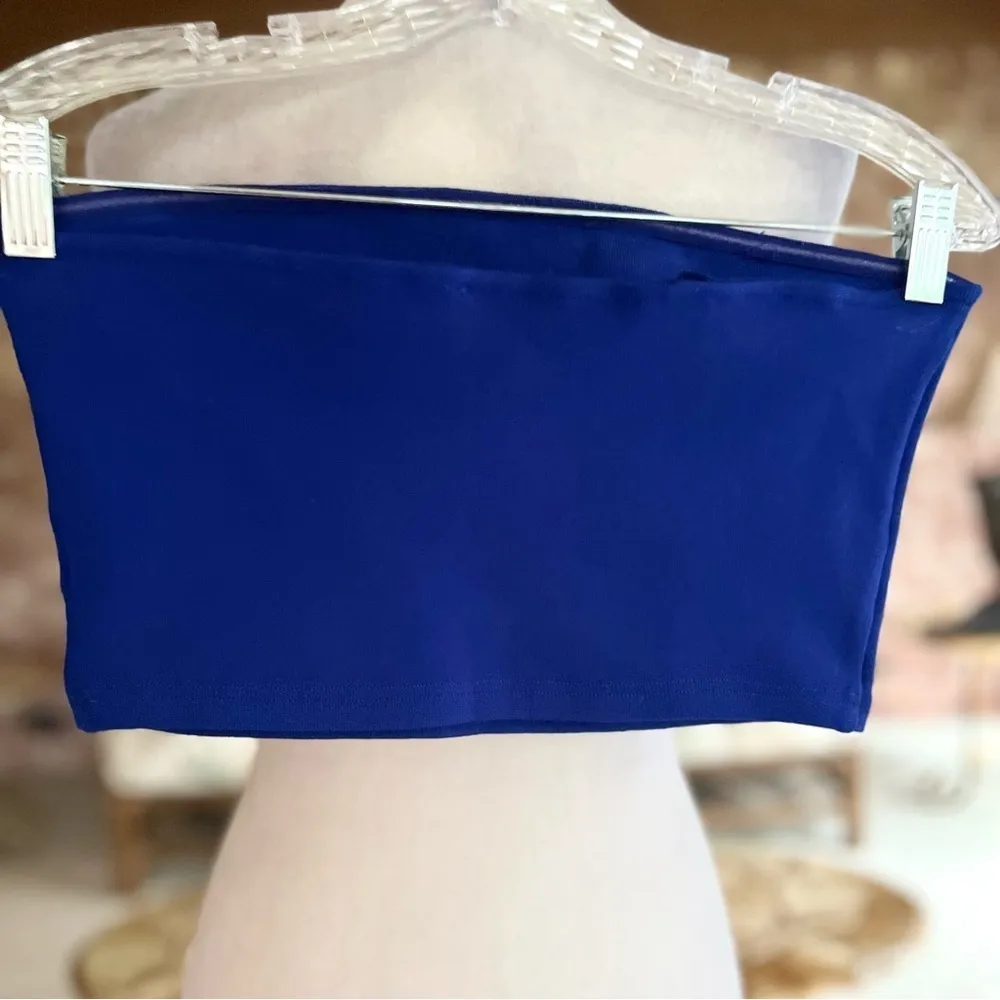 Paxton Skirt Set 2 piece Knit Bodycon Strapless Bandeau Blue S Cocktail Party Size undefined - Image 5