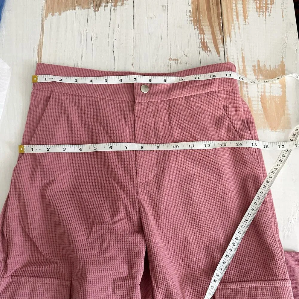 Area Stars Waffle Cargo Jogger Pants Size Small Mauve - Image 7