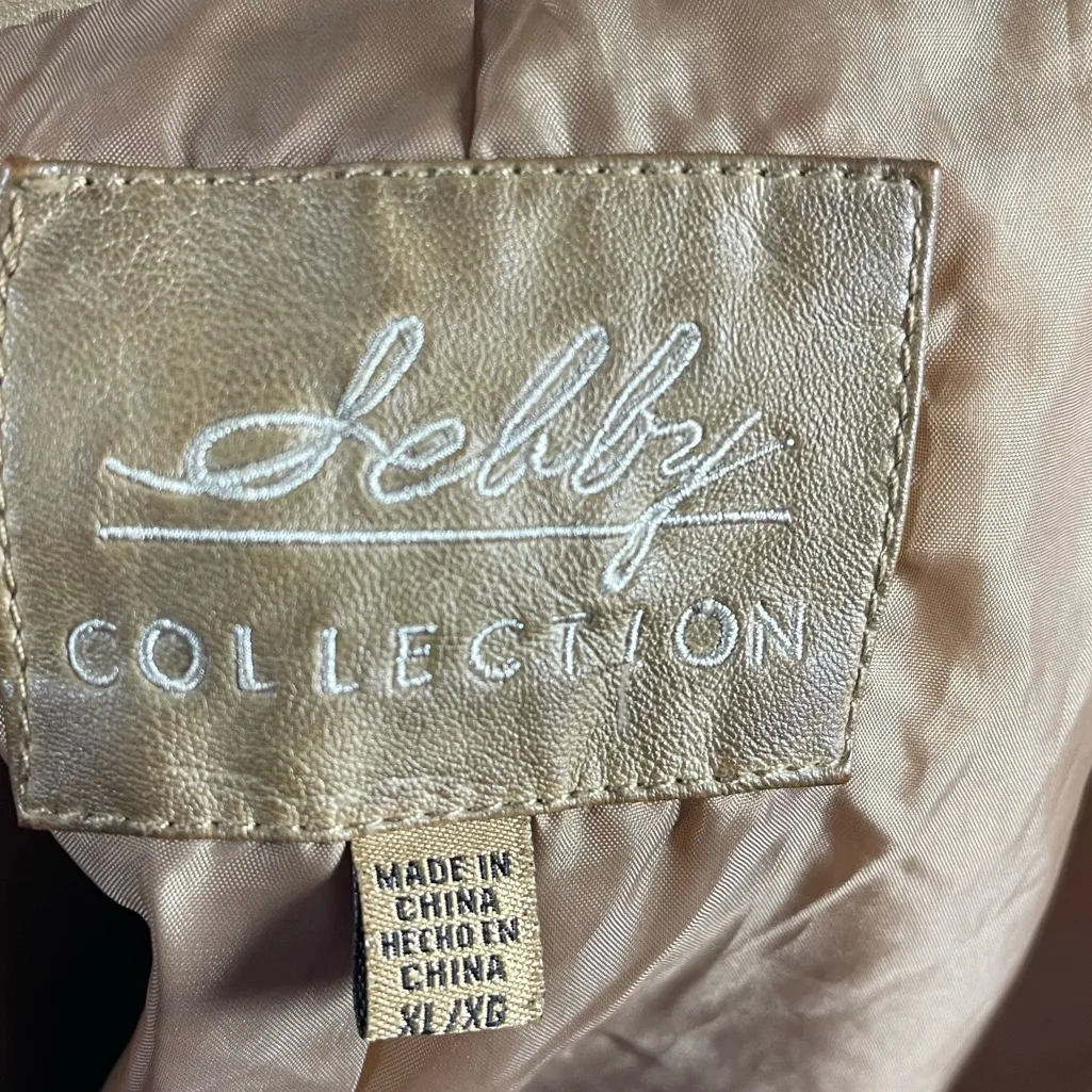 Sebby Faux Leather Moto Jacket XL Taupe Tan w/ Stretch Knit Sides - Image 7