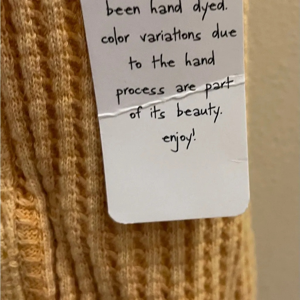 Free People FP One Katya Thermal Waffle Knit Mini Dress Bodycon Ruching Gold XS - Image 8