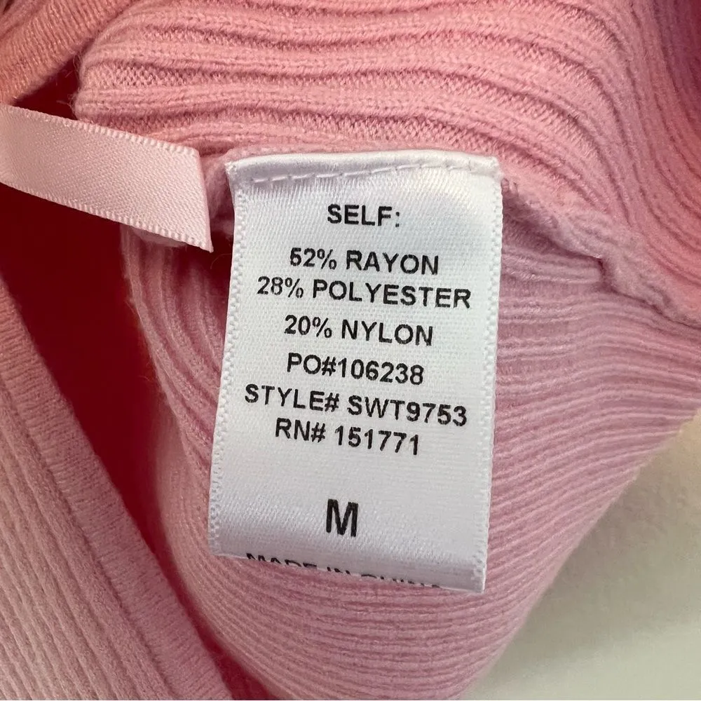 LE LIS Satin Bow Detail Sleeveless Sweater Top in Pink NEW Size Medium - Image 10