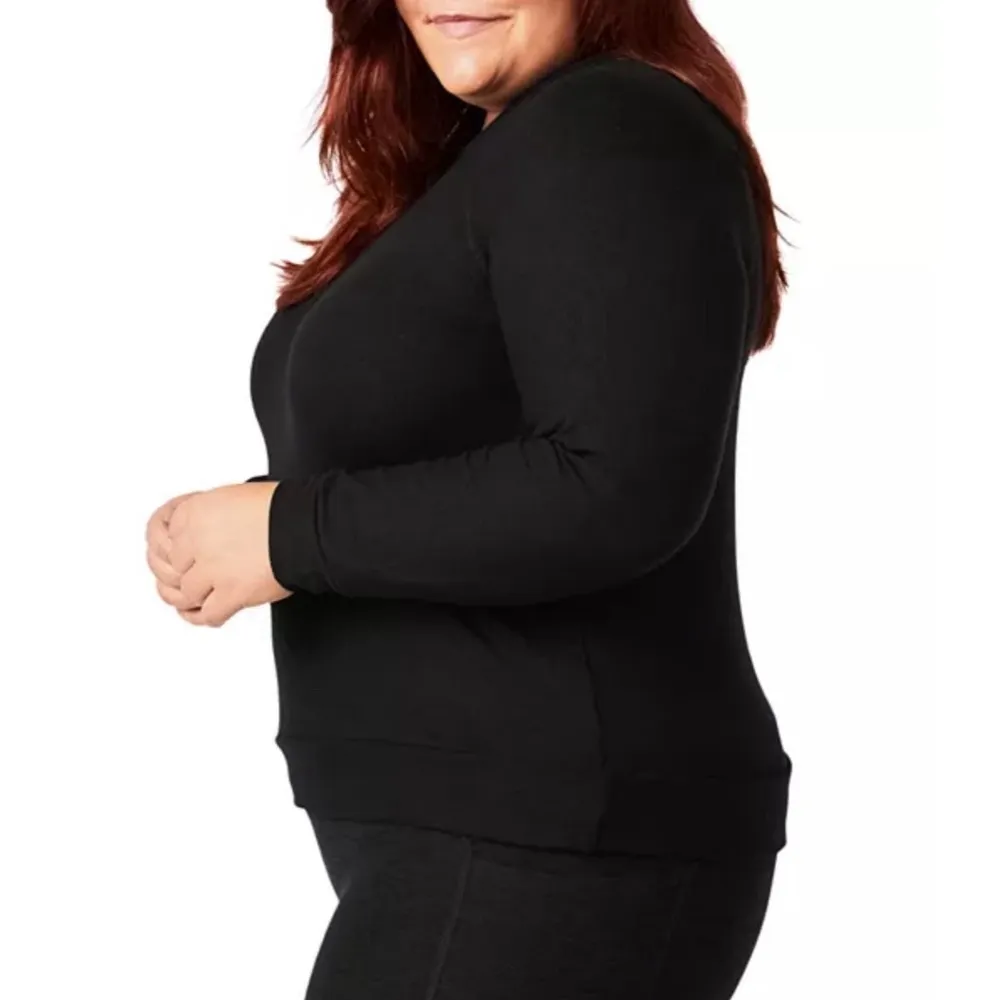 Beyond Yoga Plus Raglan Sleeve Bopo Pullover in Black, NWT, Size 1X - Image 3