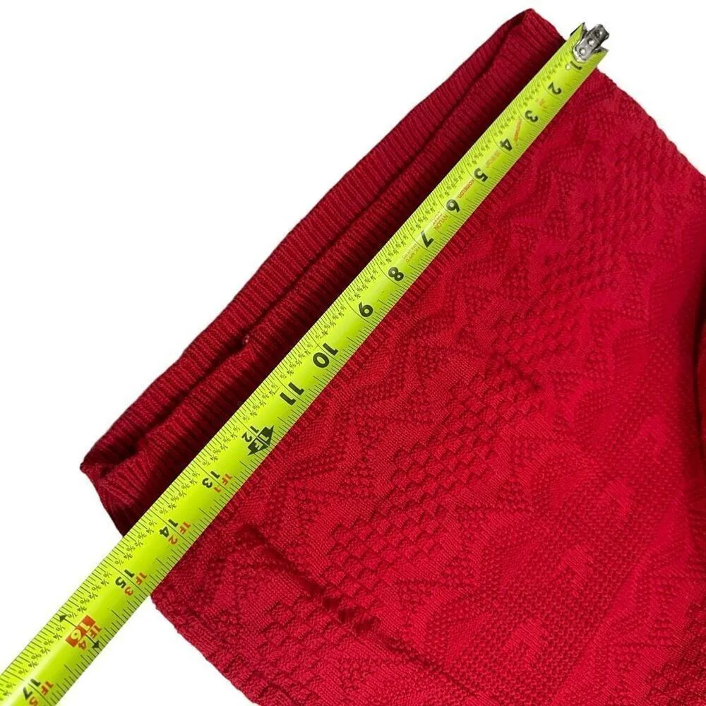 Vintage Village Green 100% cotton Red Knit Sweater Vest Size M Red Size M - Image 8