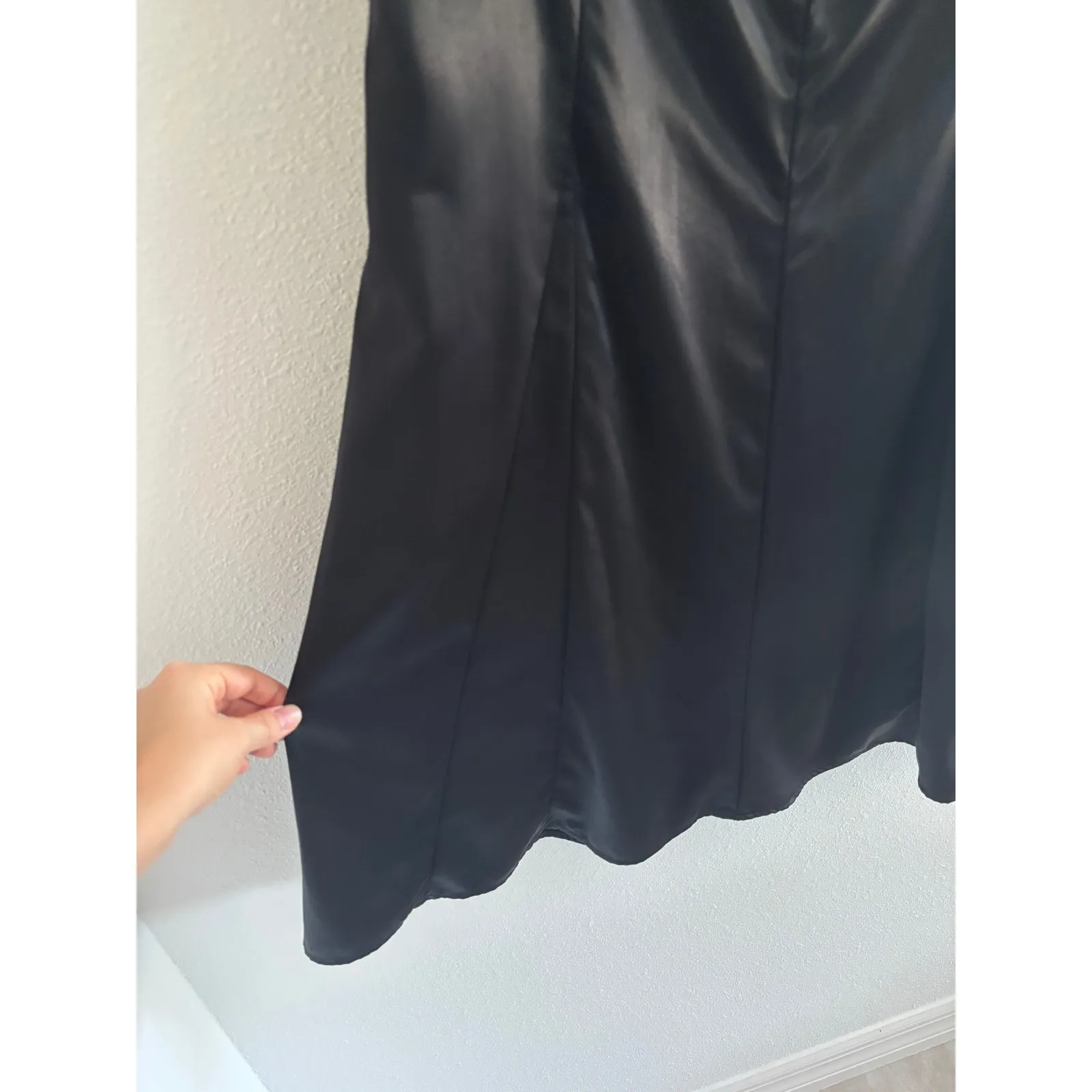 Divided Satin Maxi Skirt Womens 4 Black Whimsigoth Grunge Rock Event Party - Image 5