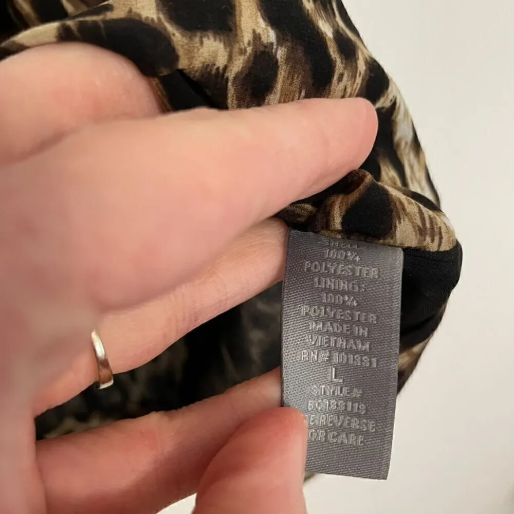 CHARLOTTE RUSSE Brown Black Cheetah Leopard Animal Print Scalloped Hem Crop Top - Image 6