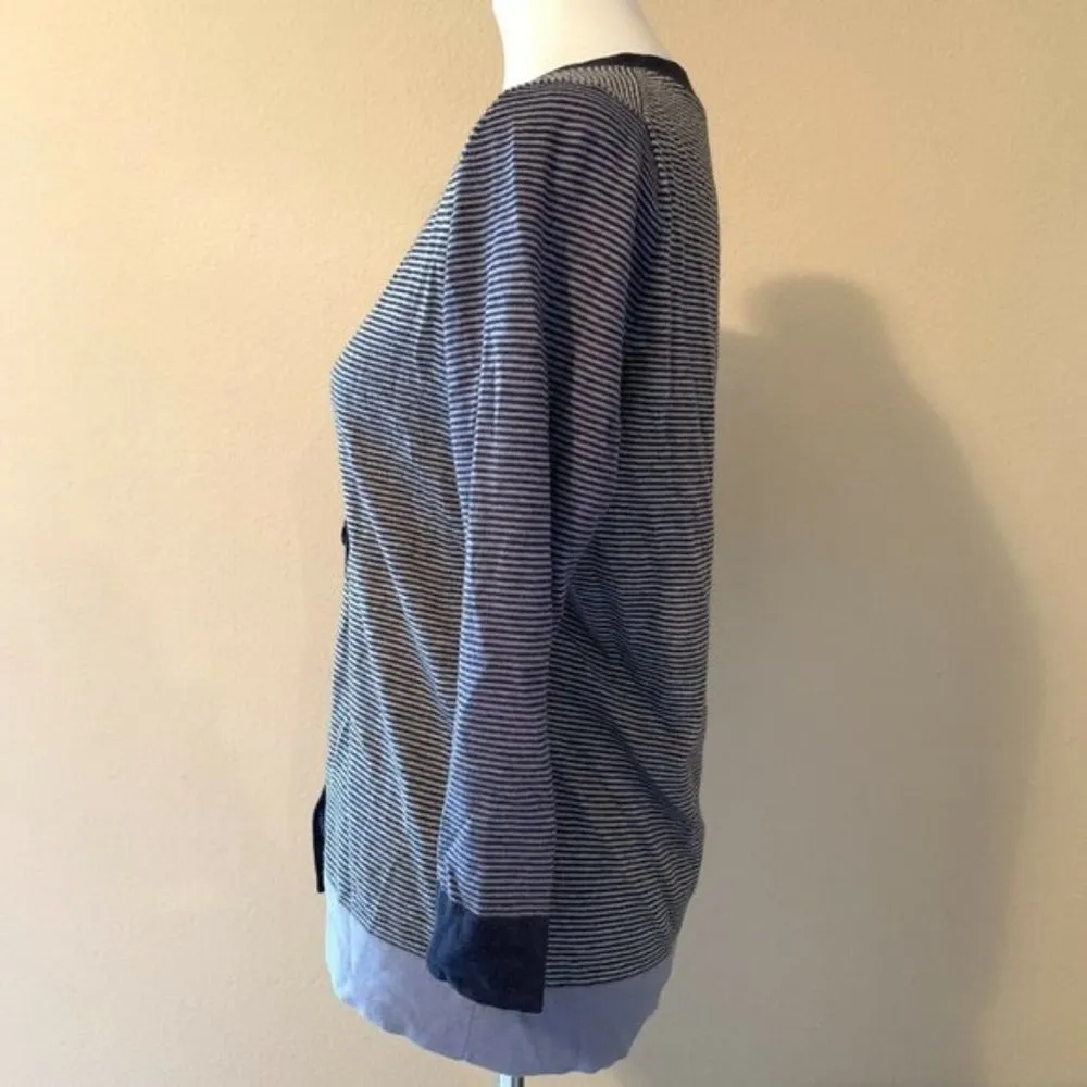 Talbots Striped Nautical Button Front Cardigan - Image 3