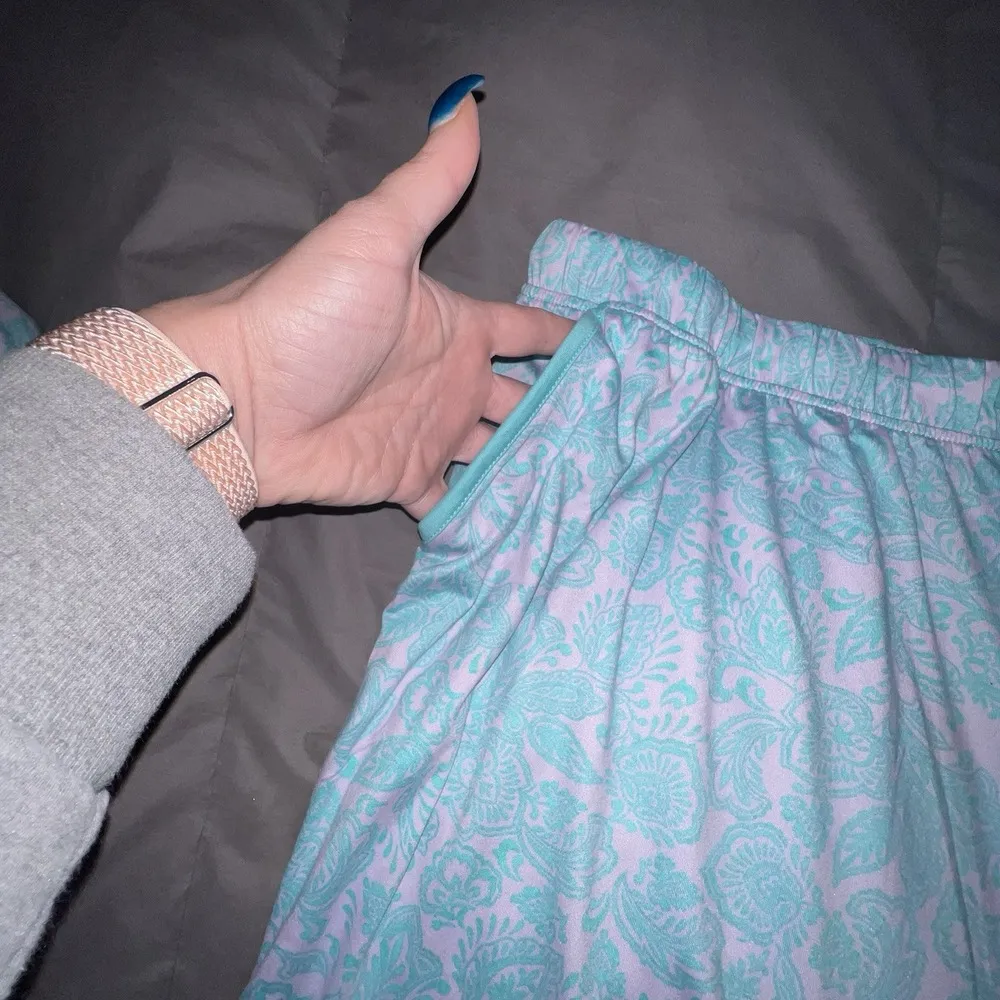 Muk Luks Women's Sleepwear Sz 2X Cloud Knit‎ Notch Collar Top Shorts Floral Blue - Image 8