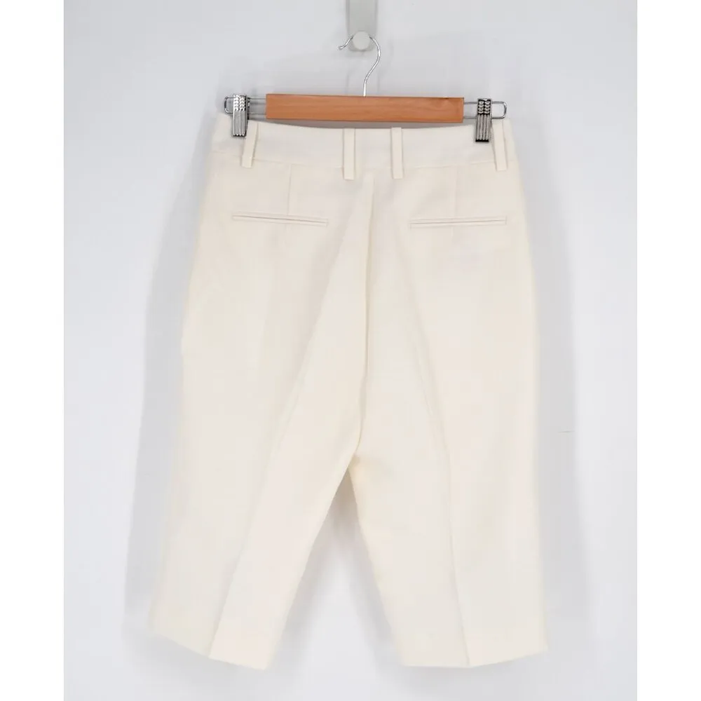 NEW Frankie Shop Bryne Pedal Pushovers Ivory Women's M Knee Length Chino Shorts White Size M - Image 8