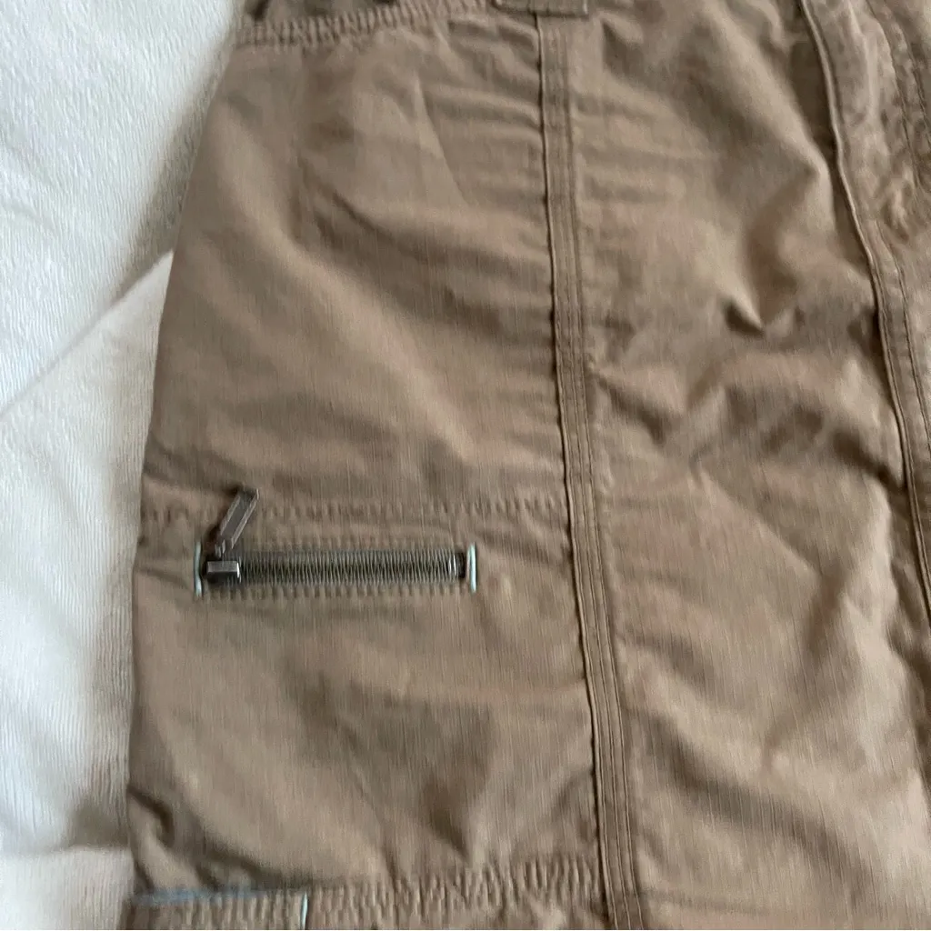 Eddie Bauer Size 4 Active Outdoor Brown Khaki Skirt Pleated Back Hem - Image 4