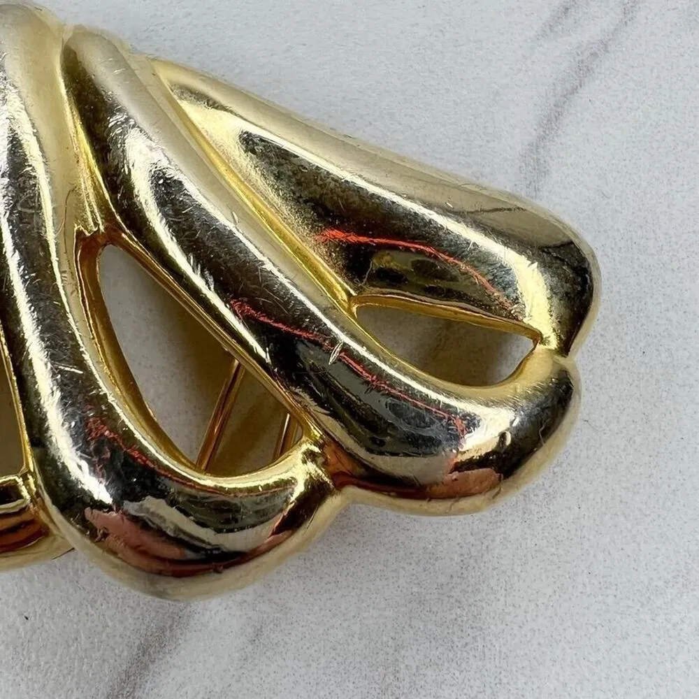 Gold Tone Abstract Wing Belt Buckle Piece - Image 9