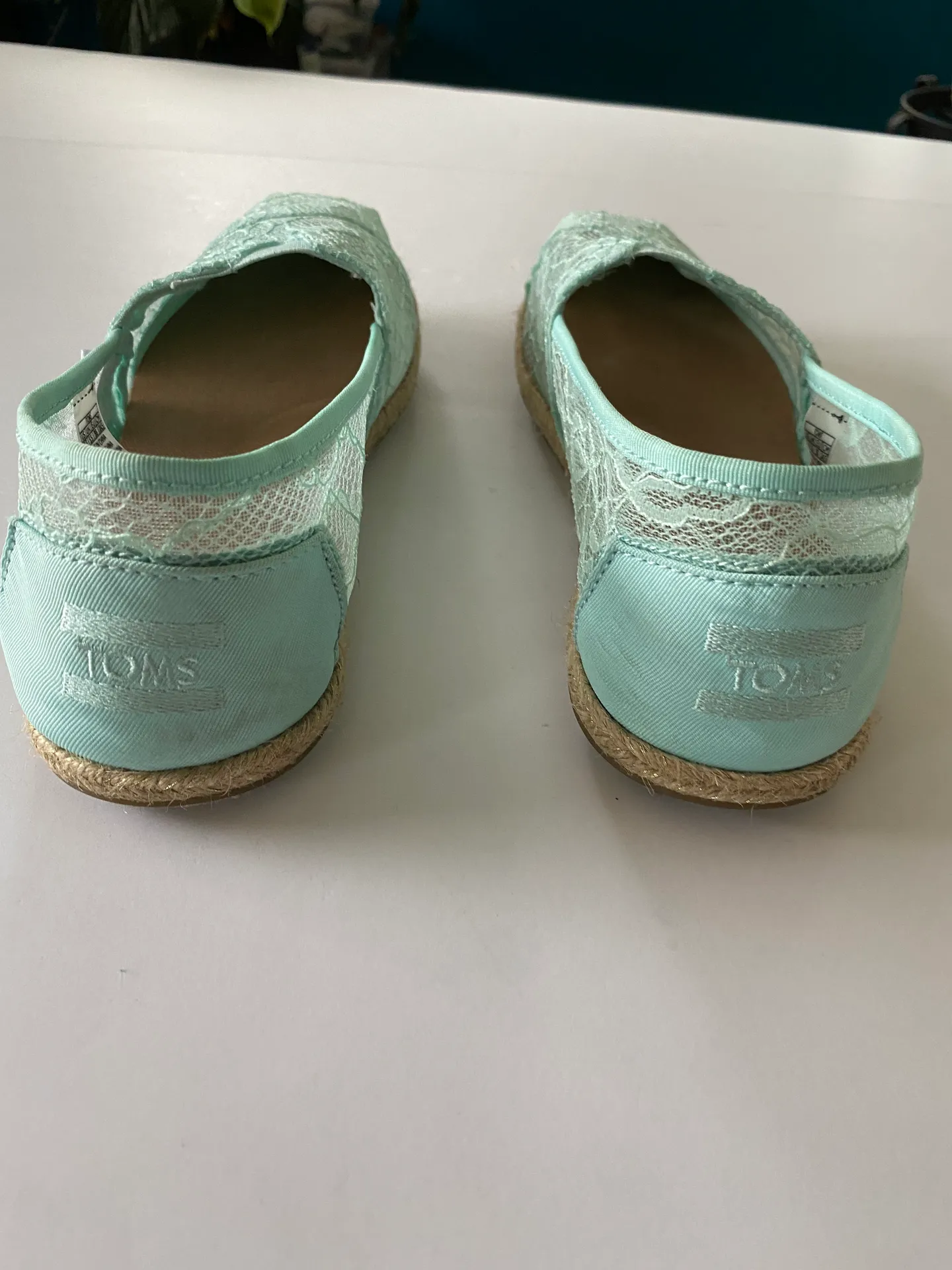 Lace Tiffany Blue Loafers 7.5 - Image 2