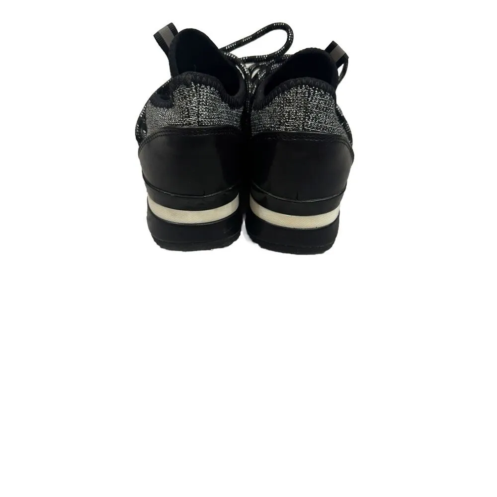 J/SLIDES Urban Sport Melba Knit Sneakers women's Size 7 Black & Silver Metallic - Image 4