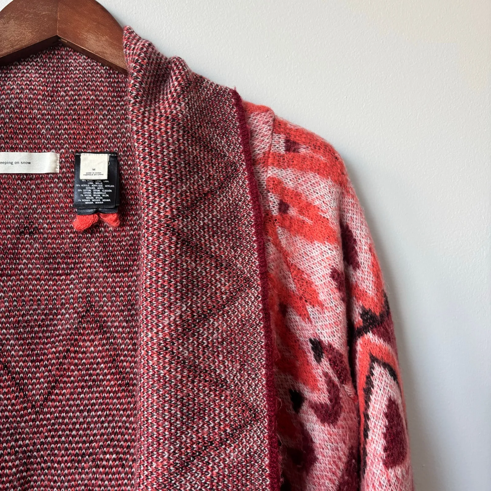 Anthropologie Sleeping on Snow Jacquard Knit Blanket Cardigan Sz M - Image 5