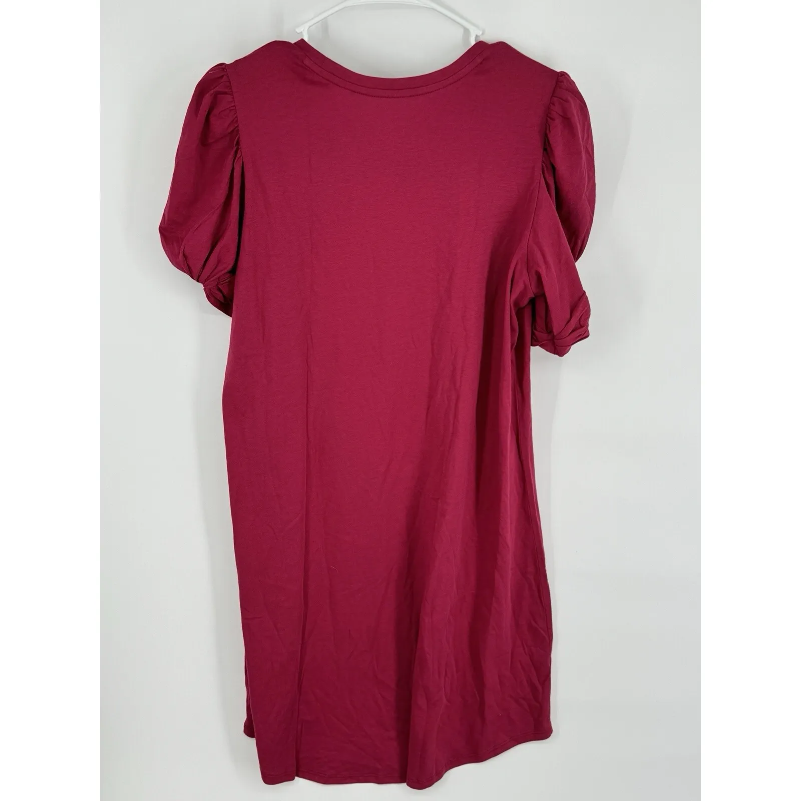 Summersalt The Luxe Pima Twist-Sleeve T-Shirt‎ Dress Size Medium  Dark Rose - Image 4