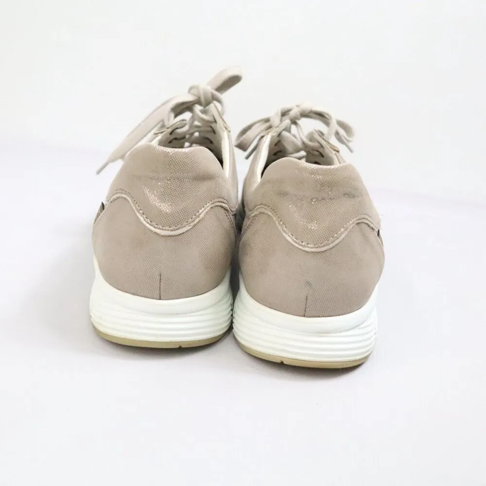 Mephisto Yael Runoff Womens Sz 9.5 Silver Metallic Leather Casual Shoes Sneakers - Image 3