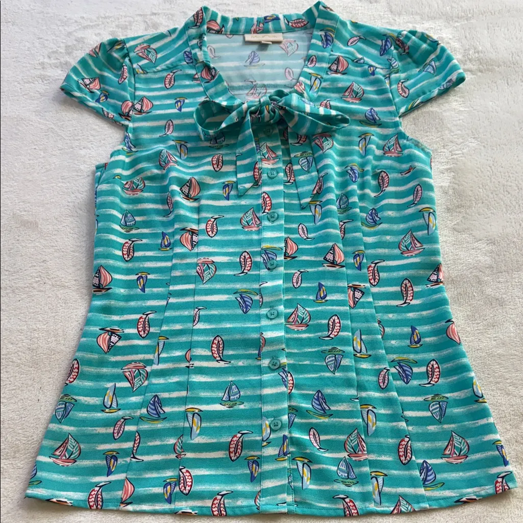 Modcloth  Sailboat Print Blouse - Image 12