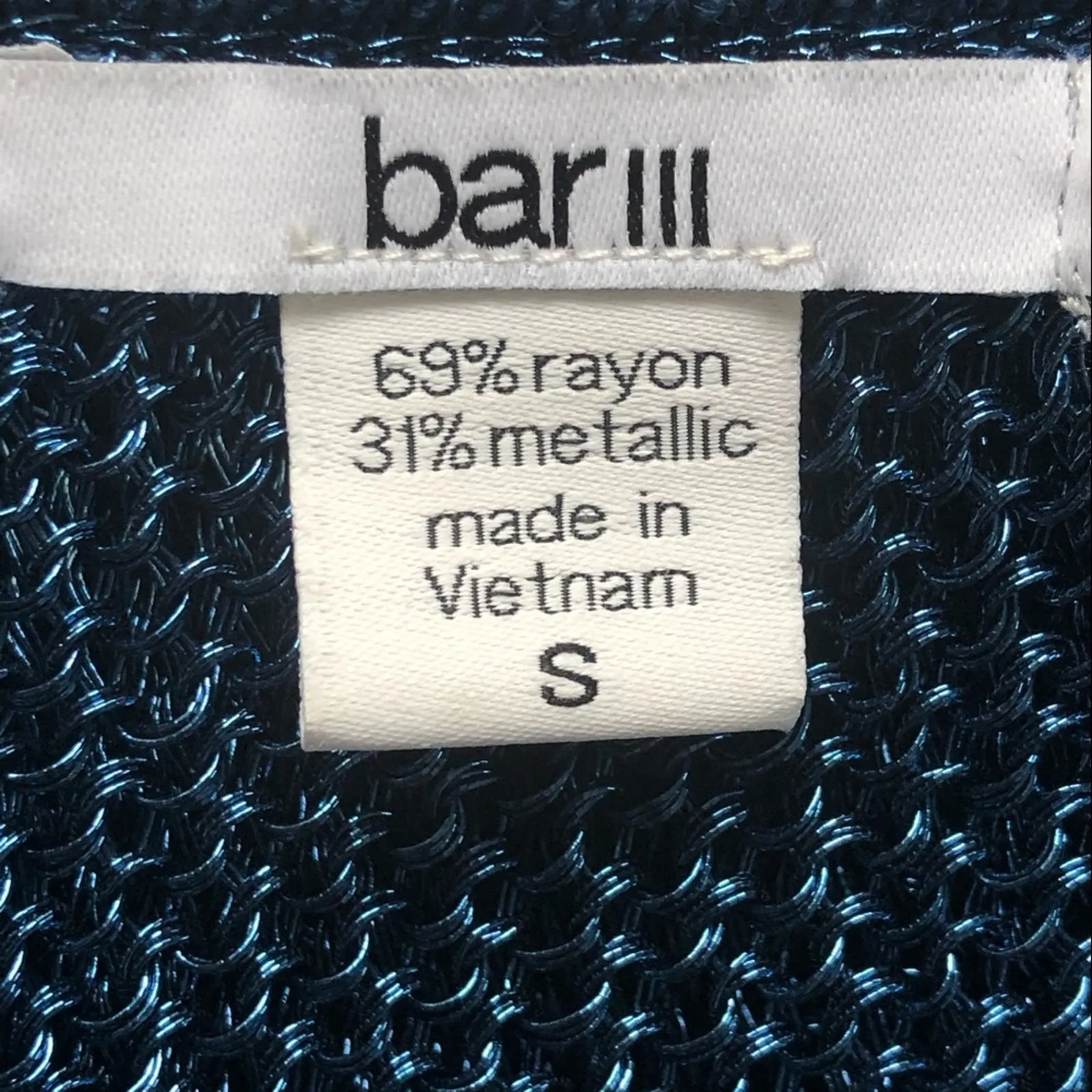 Bar III Electric Blue Metallic Sleeveless Sweater Tank Envelope Hem NWT Small - Image 12