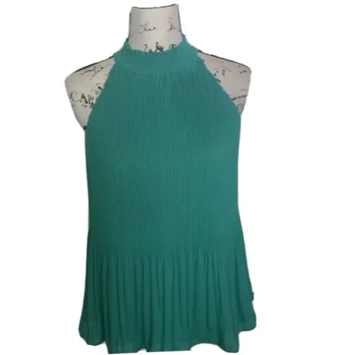 APT 9 Green Mock Neck Ribed Light Weight Stretch Tank Top EUC Small - Image 8