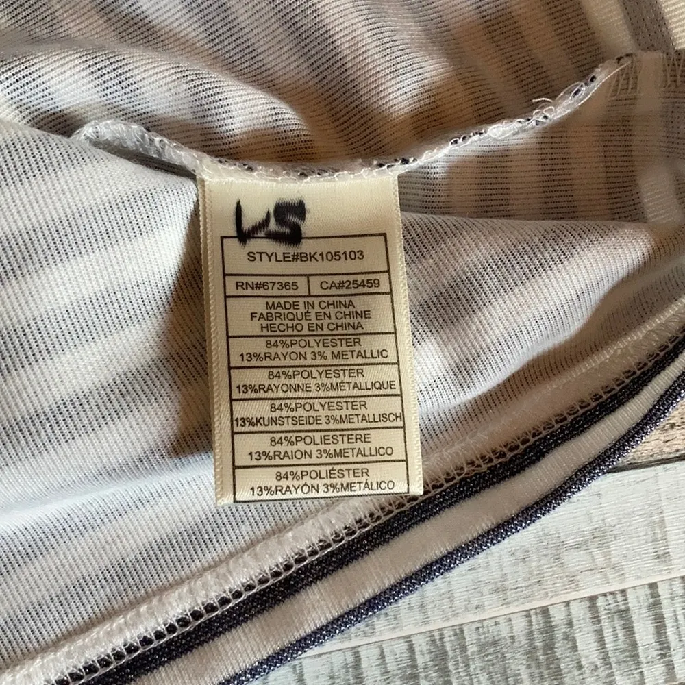 BB Dakota Sparkly Blue/White Striped Swing shirt - Image 5