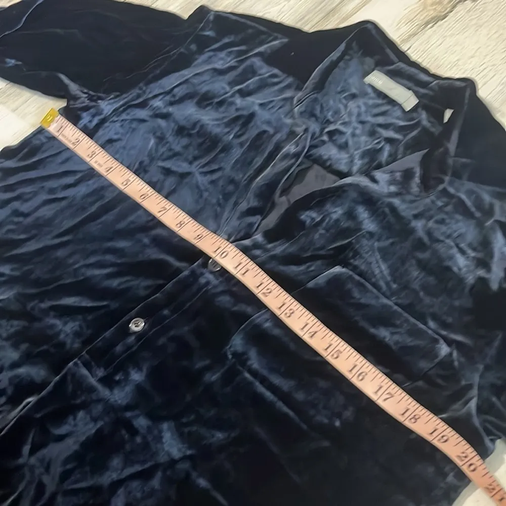 Vince Midnight Blue Velour Dress Size Small - Image 7