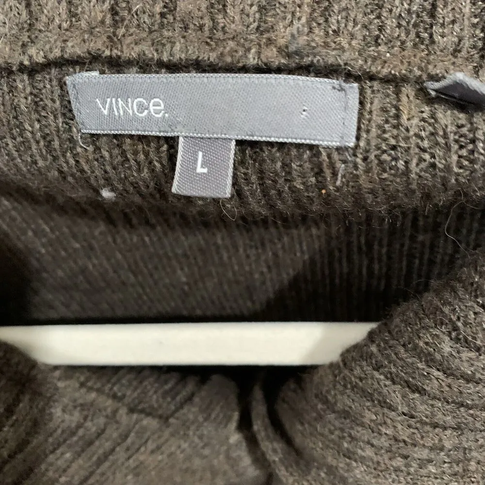 Vince Size Large Brown Wool Alpaca Blendy Chunky Button Cardigan Sweater - Image 4