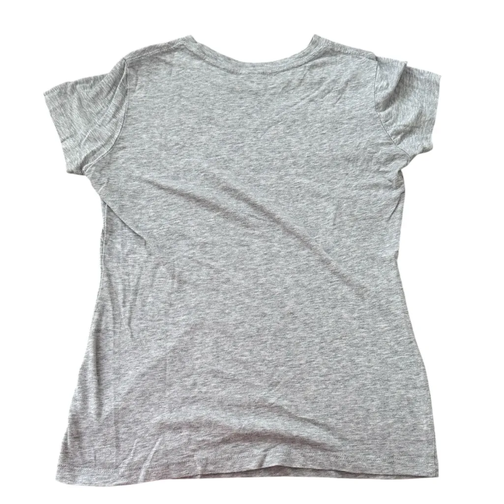 Adidas Soft Heather Gray Graphic Logo Tee with Blue Logo - Image 5