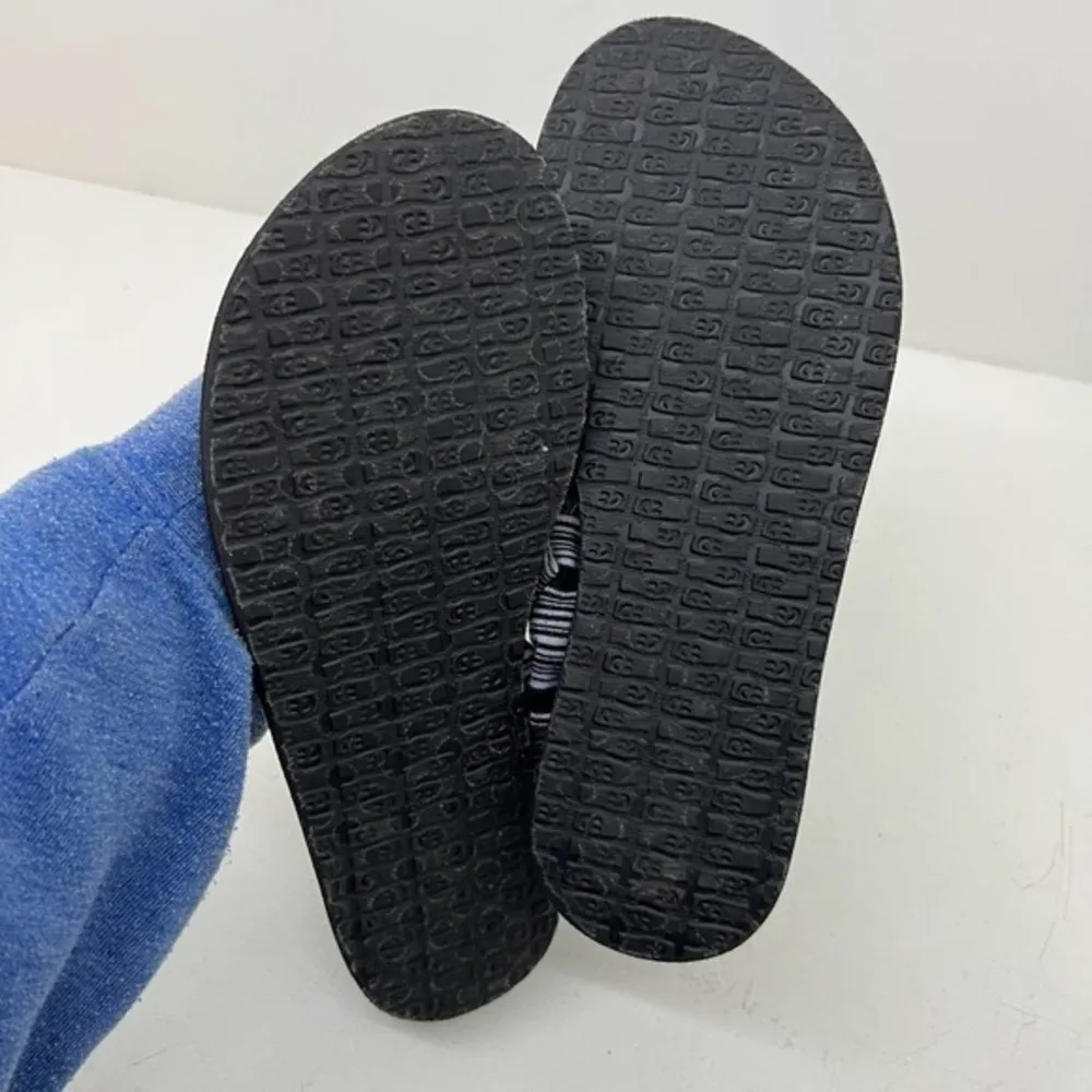 Sanuk Yoga Sling 2 Prints Black/Gray Stripe Fabric Sandals Women's Sz 7 CL 0514 - Image 6