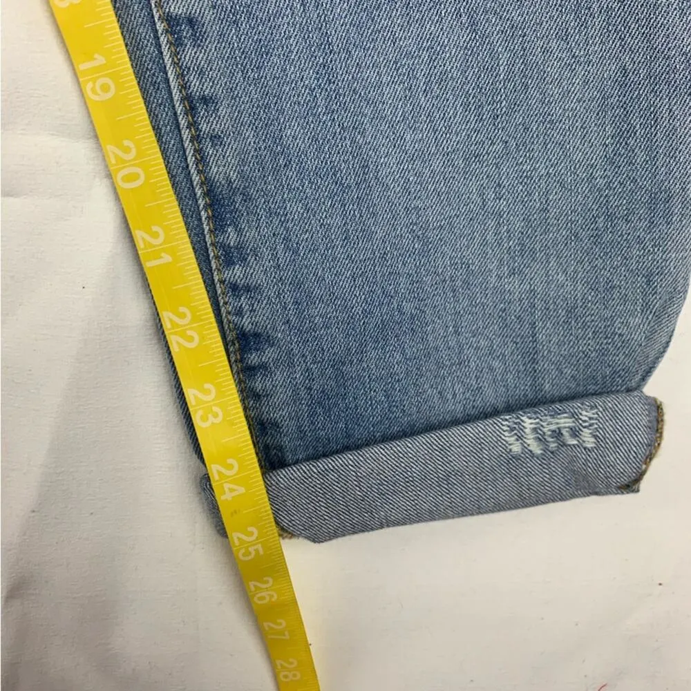 GAP womens size 8 29 Blue Boyfriend fit crop Jeans light wash new distressed - Image 13