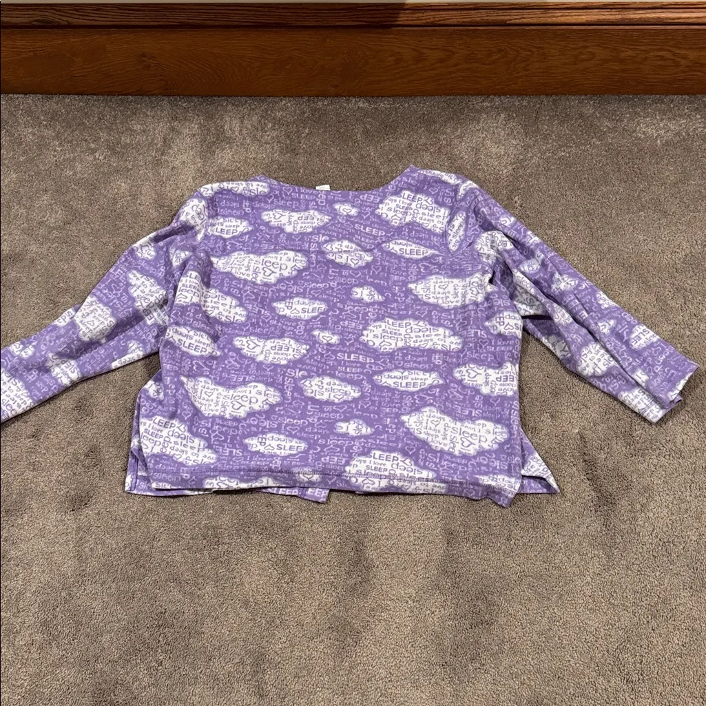 Adonna Purple/White Fleece "I Love Sleep" Pajama Set SIZE 1X - Image 5