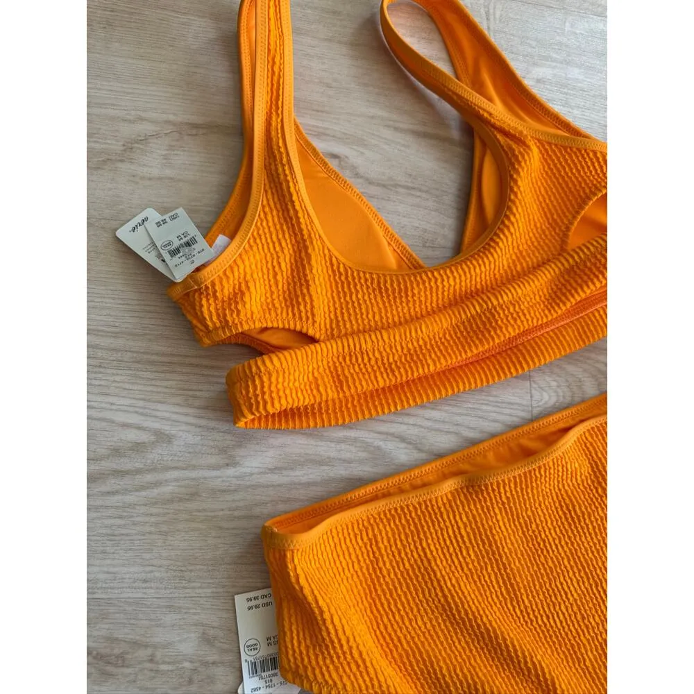 Aerie High Cut Cheeky Ribbed Bikini Set - Bright Orange, Size M-NWT - Image 7