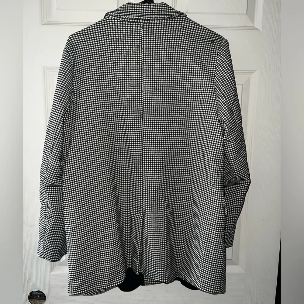 Adrianna Papel Houndstooth Black White Blazer Size Large - Image 5
