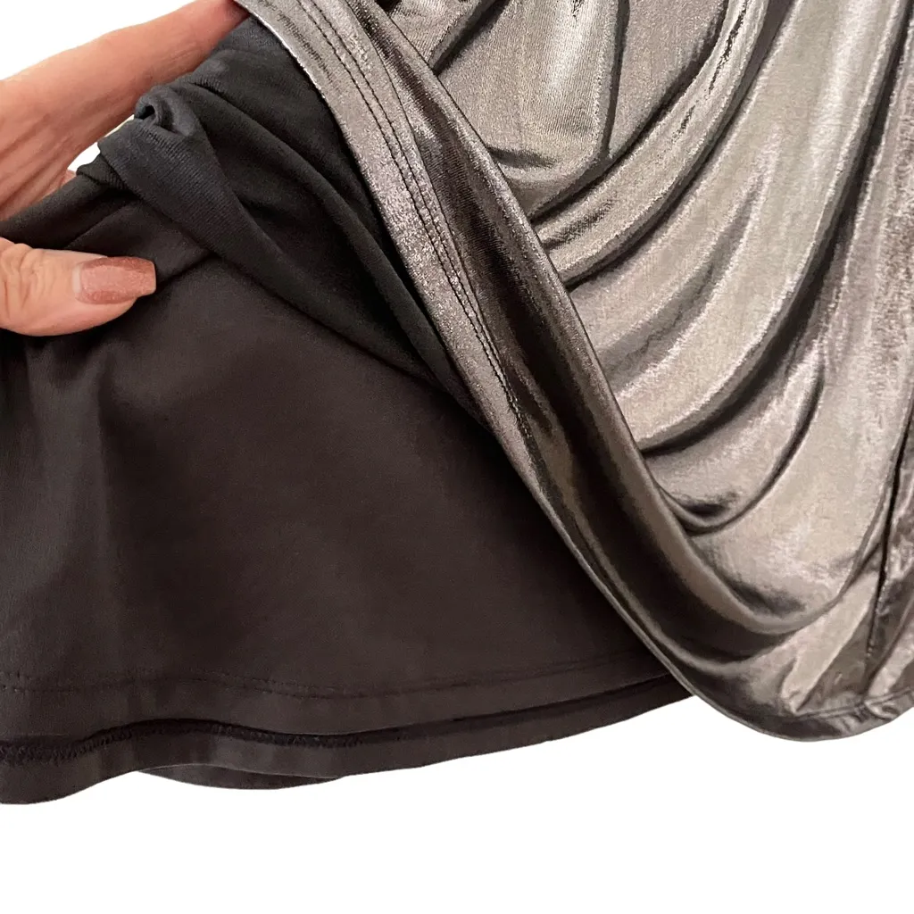 New Torrid Metal Grey Liquid Shine Pleated Midi Skirt 00 - Image 7