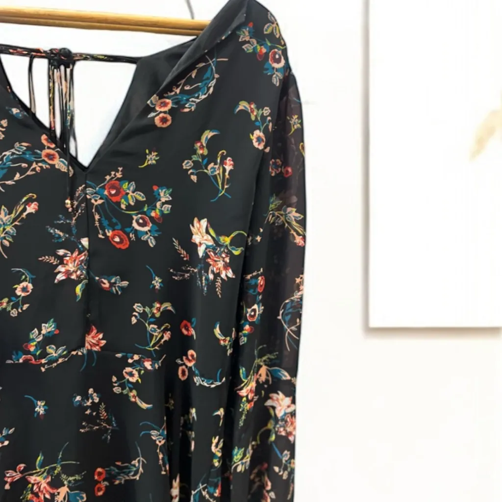 Sam Edelman Floral Chiffon Midnight Pansy Dress NWT - Image 8