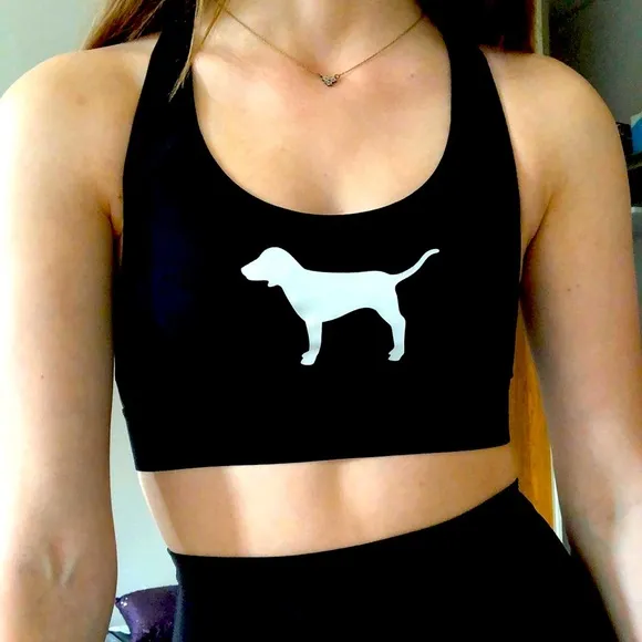 VS PINK Mesh Back Dog logo sports bra - Image 2
