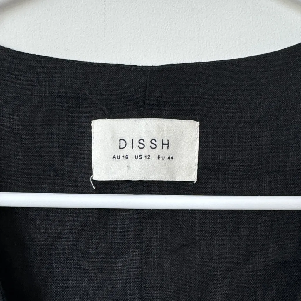DISSH Black linen vest Size: 12 - Image 4