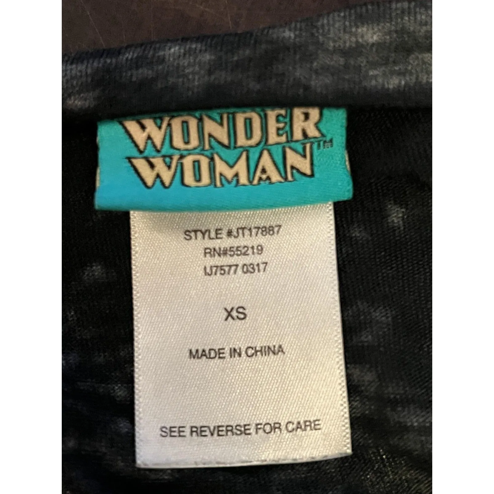 Wonder Woman Shirt Womens XS Navy Blue Burnout Graphic Short Sleeve DC Comics - Image 5