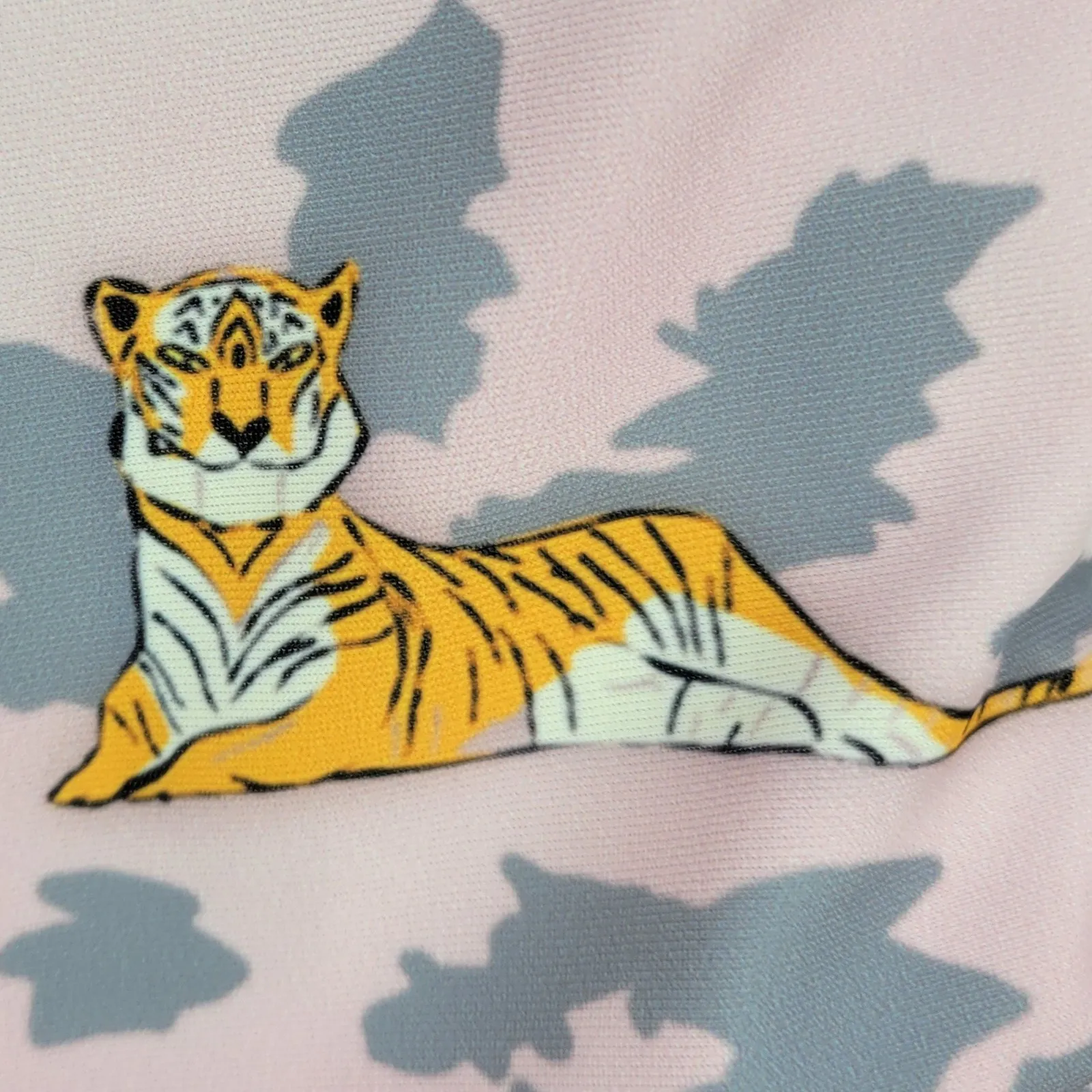 Mindy Mais Market Tiger One Piece Swimsuit Size L Pink Gray Leopard Print LSU Size L - Image 2