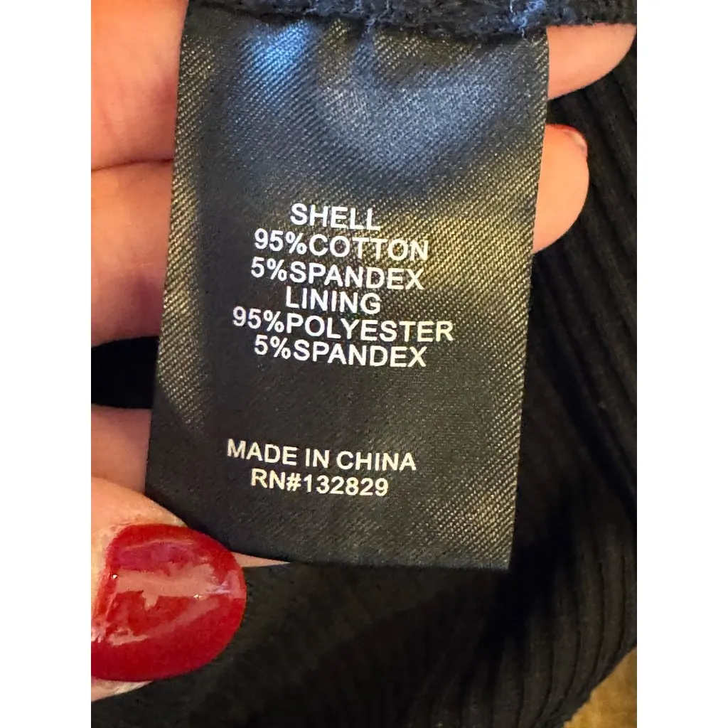 Privacy Please Bodysuit Women XS Black Ribbed Knit Square Neck Adjustable Straps - Image 10