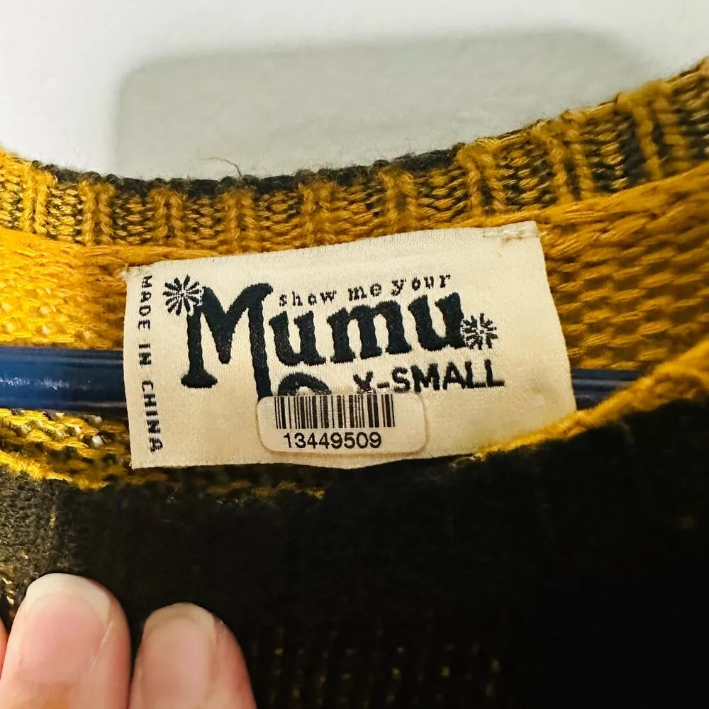 Show Me Your Mumu Bonfire Sweater In Great Tiger Black Yellow Size Extra Small - Image 5