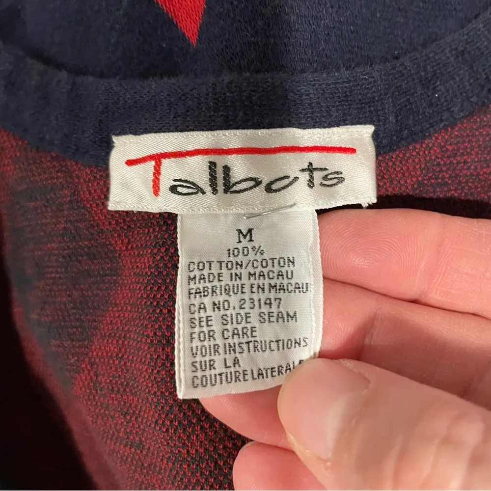 Vintage Talbots oversized vest holiday golf ugly argyle dinner pockets - Image 5