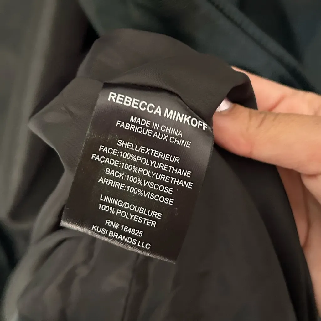 $300 Rebecca Minkoff Black Faux‎ Leather Top Size 8 - Image 7