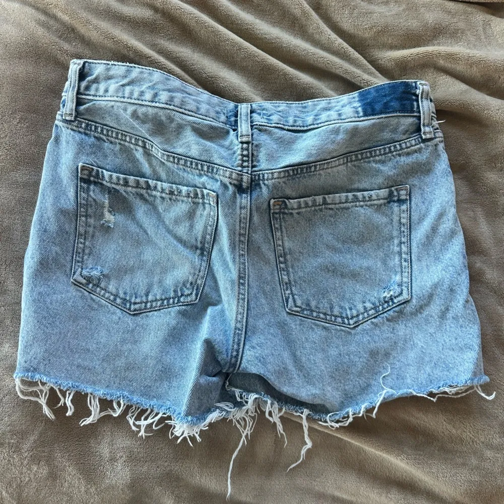 Express Blue Distressed Jean Shorts - Image 2