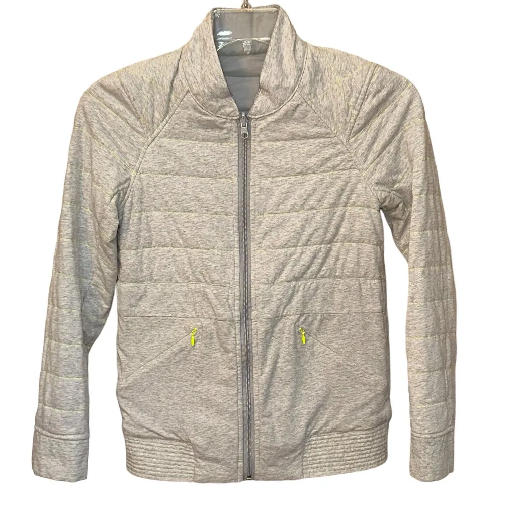 Lululemon The Bomb Bomber Quilted Reversible Jacket‎ Grey Size 2 - Image 5