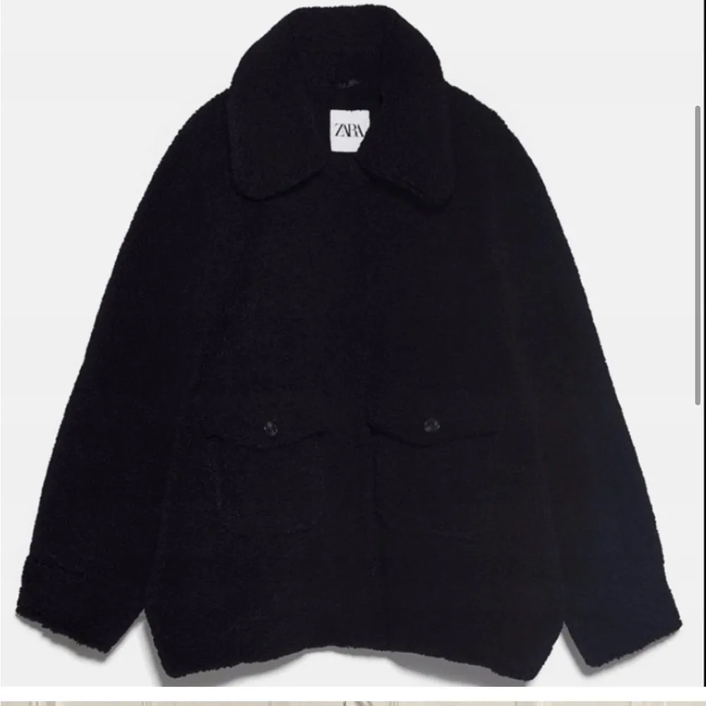 Zara Black Shearling Teddy Fleece Jacket - Image 6