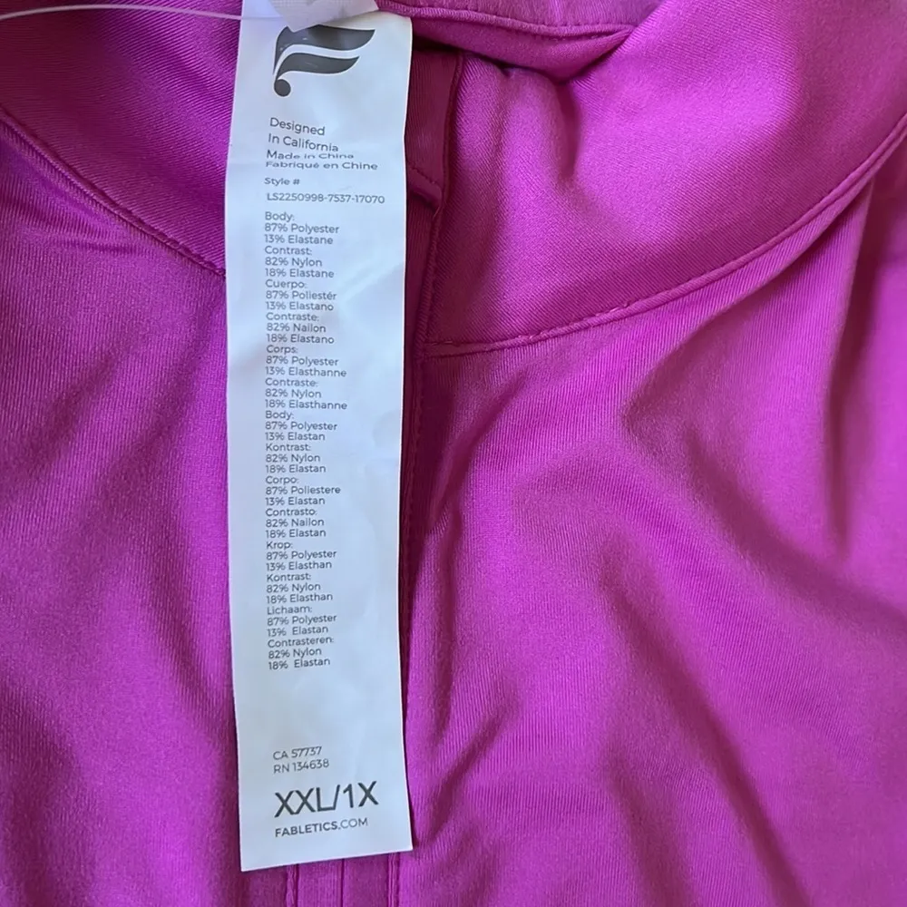 FABLETICS Women’s Phoenix Half Zip Mid-Layer top in pink escape size XXL - Image 6