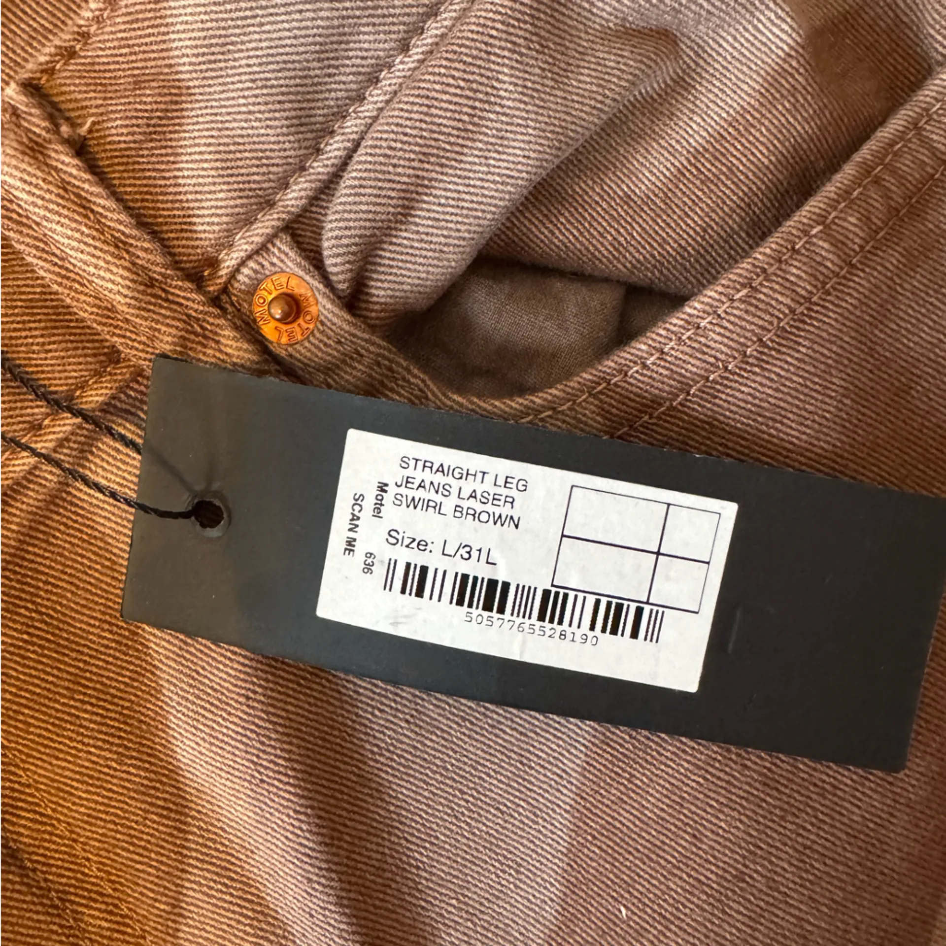 Motel Rocks Brown Denim Pants - Image 3