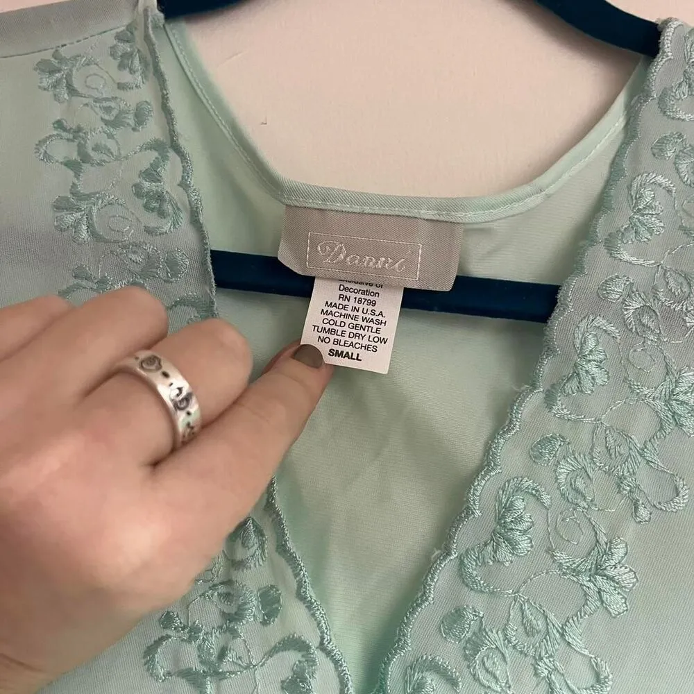 vintage y2k 2000s turquoise nightgown lingerie size small NEW with tags - Image 3