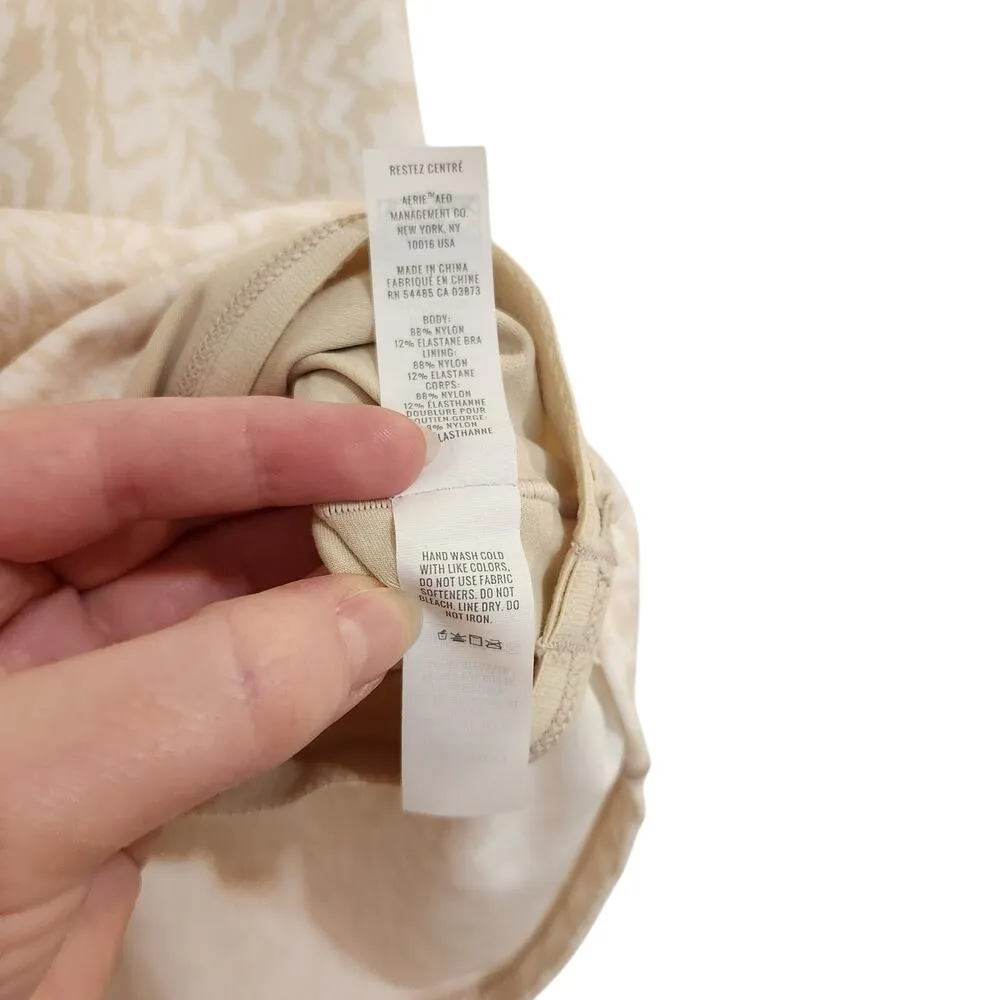 OFFLINE By Aerie Real Me Racerback Longline Sports Bra Soft Oat Beige Medium - Image 6