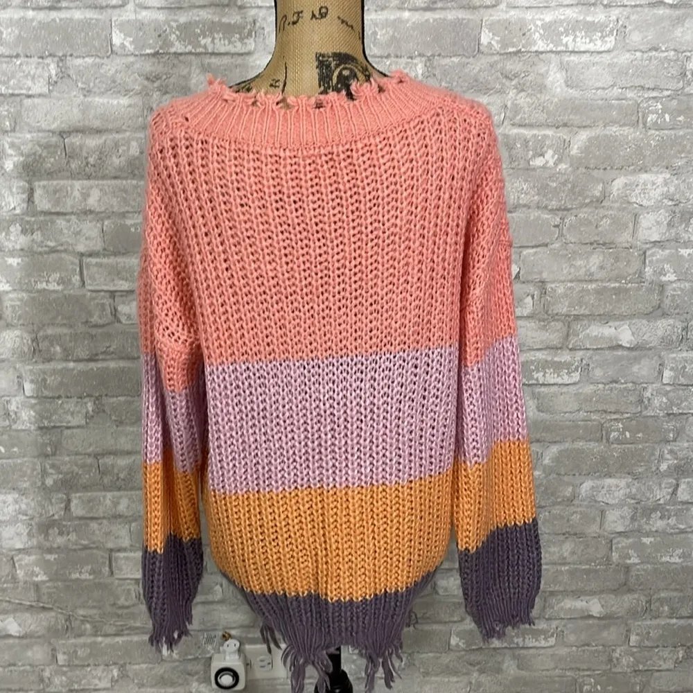 Wishlist Distressed Color Block Pullover
Sweater - Image 4